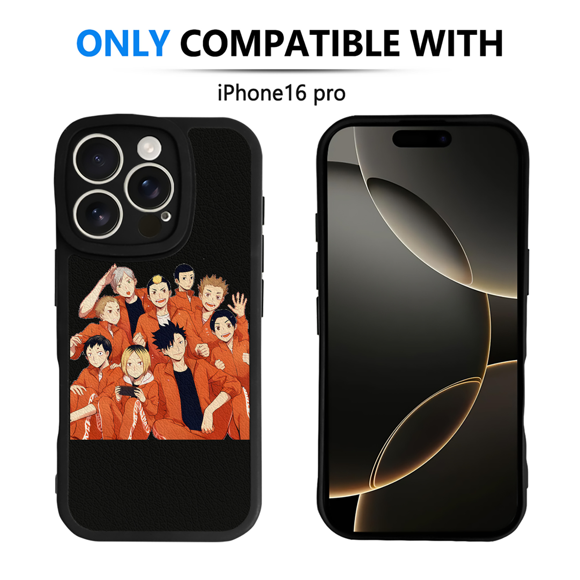 （画像用） ハイキュー!! Haikyu!! 【iPhone 16シリーズ対応】シリコンスマホケース（レザー調） 材質：シリコン